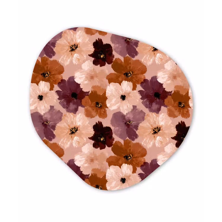 Bloemen - Abstract - Aardetinten Wandcirkel Organisch Forex 3mm klein 629 -3d