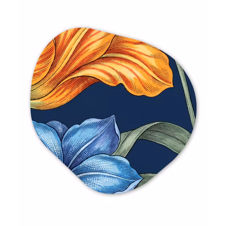 Organic - Forex - Flowers - Botanical - Pattern - Bloemen - Botanisch - Patroon Wandcirkel Organisch Forex 3mm klein
