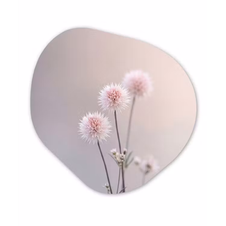 Bloemen - Bollen - Roze Wandcirkel Organisch Forex 3mm klein -3d