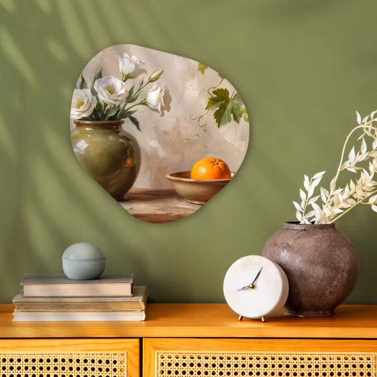 Organic - Forex - Flowers - Fruit - Still Life - Bloemen - Fruit - Stilleven Wandcirkel Organisch Forex 3mm klein