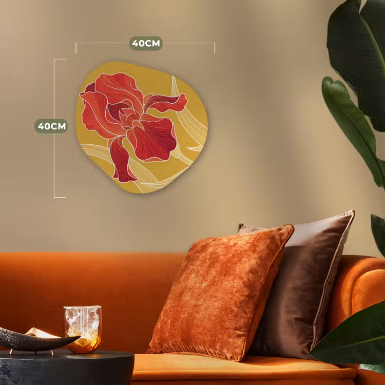 Organic - Forex - Flowers - Illustration - Red - Bloemen - Illustratie - Rood Wandcirkel Organisch Forex 3mm klein