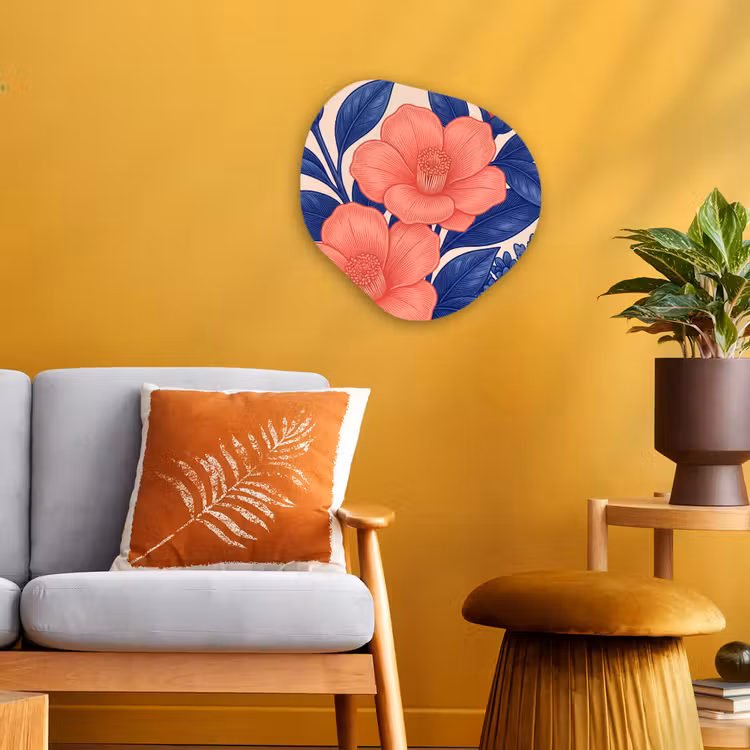 Organic - Forex - Flowers - Leaves - Botanical - Bloemen - Bladeren - Botanisch Wandcirkel Organisch Forex 3mm klein