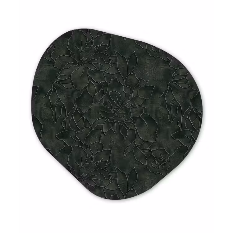 Bloemen - Lijnen - Groen Wandcirkel Organisch Forex 3mm klein 629 -3d