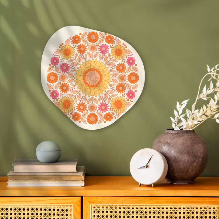 Bloemen - Mandala - Patroon - Kleurrijk Wandcirkel Organisch Forex 3mm klein -sfeer2