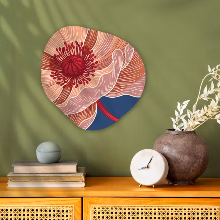 Organic - Forex - Flowers - Modern - Abstract - Bloemen - Modern - Abstract Wandcirkel Organisch Forex 3mm klein