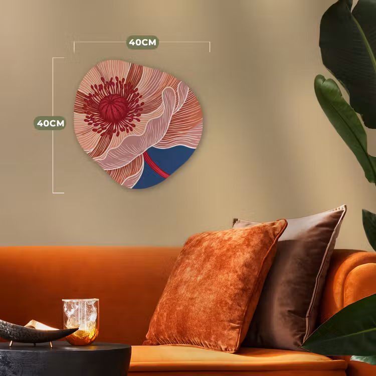 Organic - Forex - Flowers - Modern - Abstract - Bloemen - Modern - Abstract Wandcirkel Organisch Forex 3mm klein