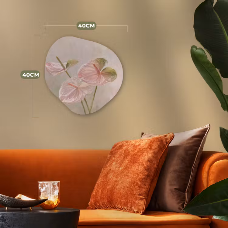 Bloemen - Pastel - Abstract - Natuur - Groen Wandcirkel Organisch Forex 3mm klein -sfeer3