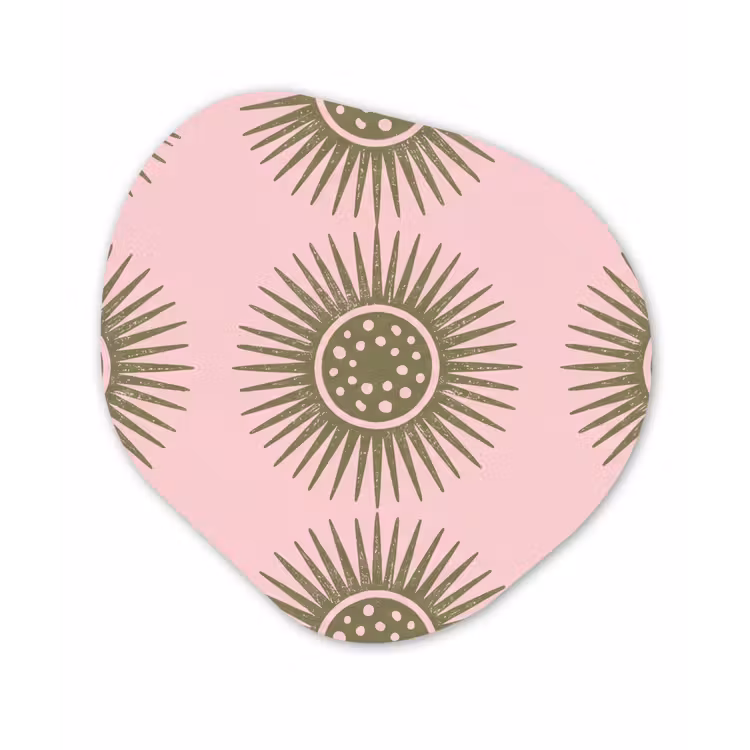 Bloemen - Patroon - Abstract - Roze - Groen Wandcirkel Organisch Forex 3mm klein -3d