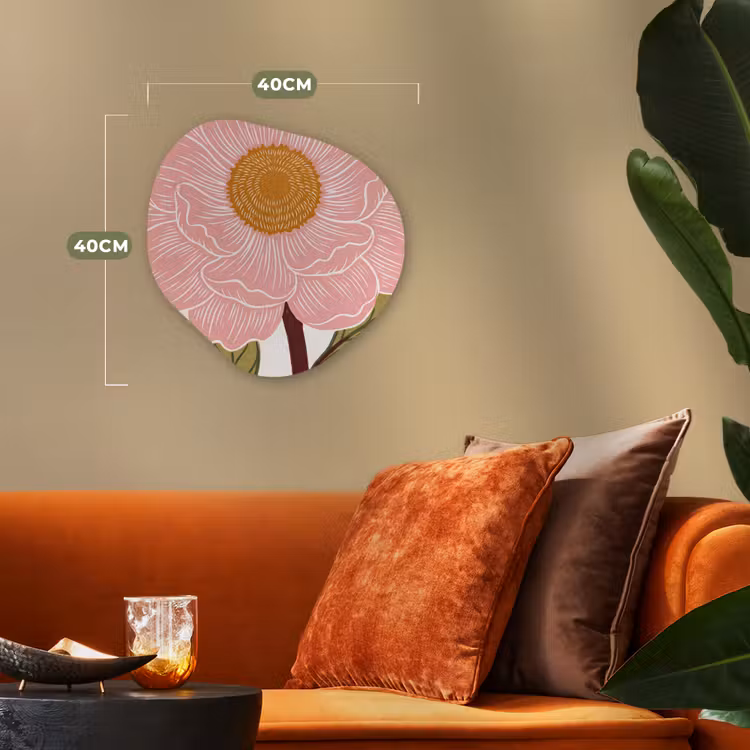 Organic - Forex - Flowers - Pink - Illustration - Bloemen - Roze - Illustratie Wandcirkel Organisch Forex 3mm klein
