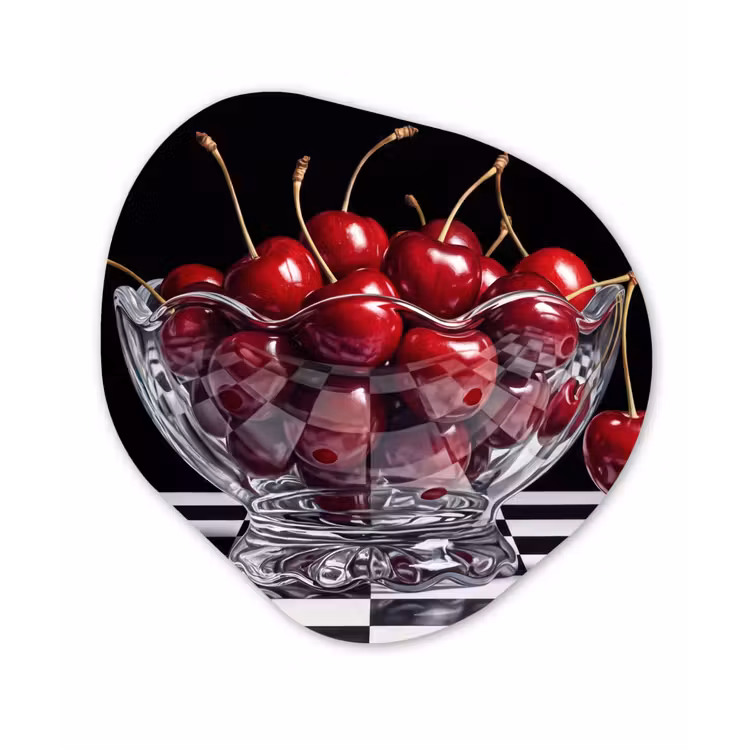 Organic - Forex - Food - Cherries - Red - Eten - Kersen - Rood Wandcirkel Organisch Forex 3mm klein