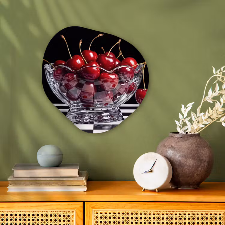 Organic - Forex - Food - Cherries - Red - Eten - Kersen - Rood Wandcirkel Organisch Forex 3mm klein
