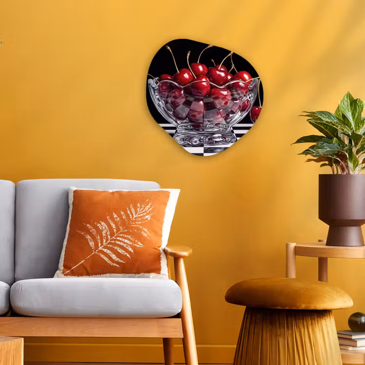 Organic - Forex - Food - Cherries - Red - Eten - Kersen - Rood Wandcirkel Organisch Forex 3mm klein