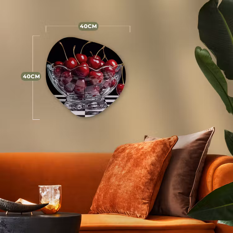 Organic - Forex - Food - Cherries - Red - Eten - Kersen - Rood Wandcirkel Organisch Forex 3mm klein
