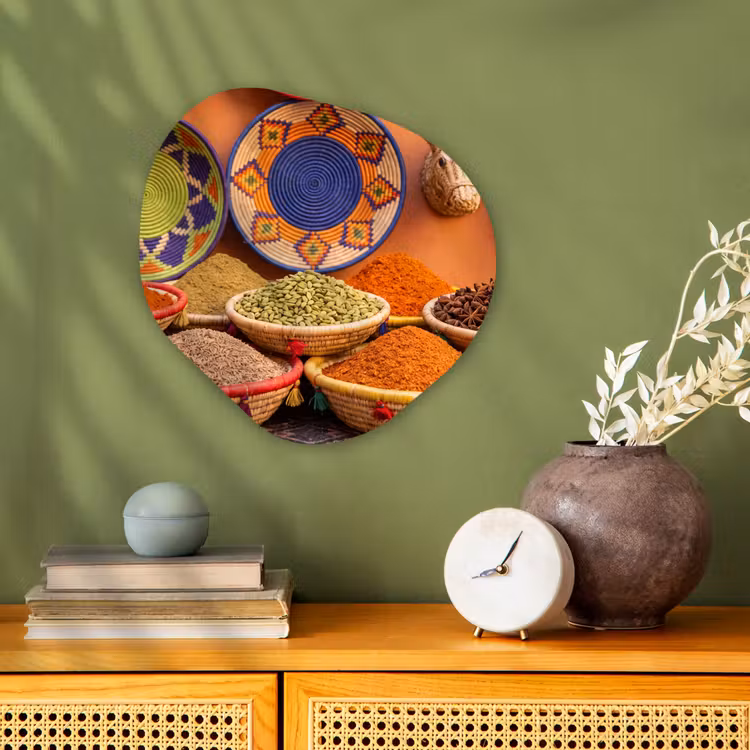 Organic - Forex - Food - Colorful - Culture - Eten - Kleurrijk - Cultuur Wandcirkel Organisch Forex 3mm klein