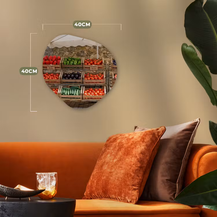 Organic - Forex - Food - Market - Fresh - Eten - Markt - Vers Wandcirkel Organisch Forex 3mm klein