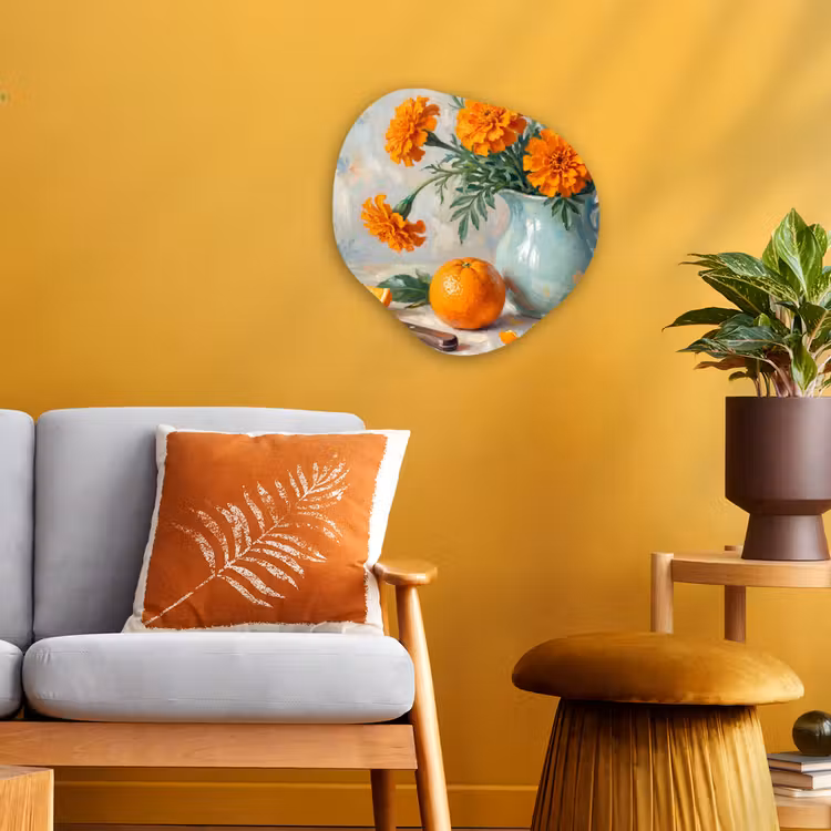 Organic - Forex - Food - Orange - Art - Eten - Oranje - Kunst Wandcirkel Organisch Forex 3mm klein