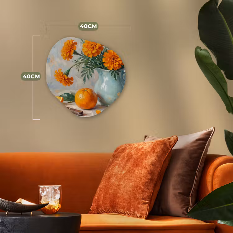 Organic - Forex - Food - Orange - Art - Eten - Oranje - Kunst Wandcirkel Organisch Forex 3mm klein