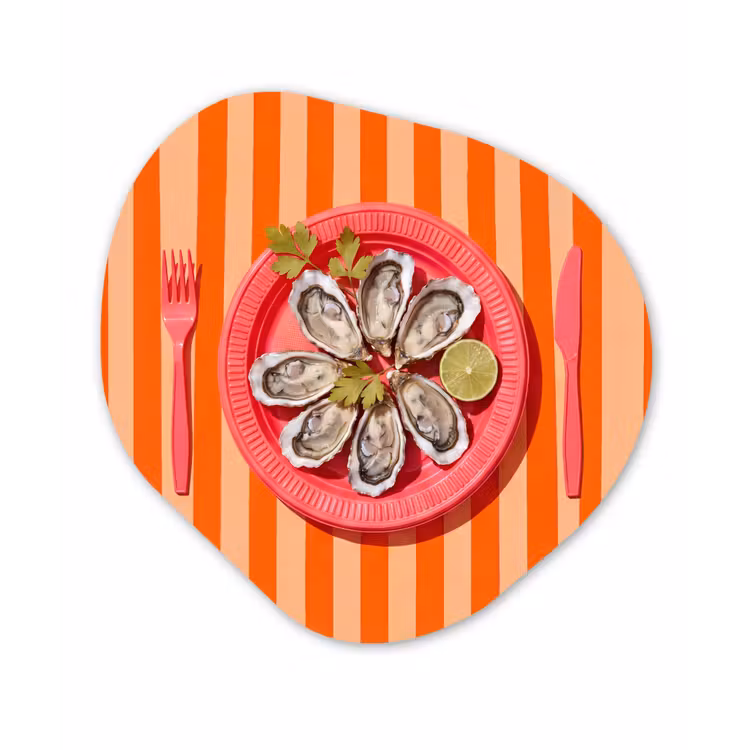 Eten - Oester - Zeevruchten - Oranje - Modern Wandcirkel Organisch Forex 3mm klein -3d