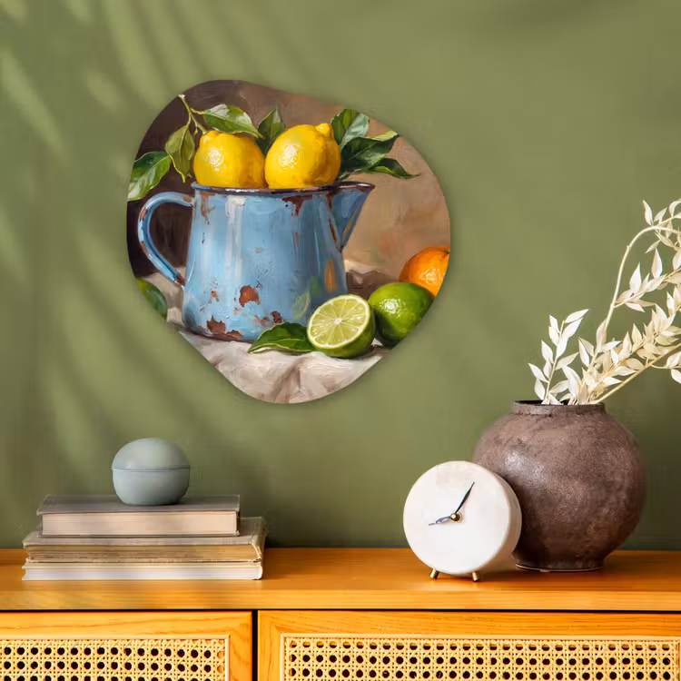 Organic - Forex - Food - Still Life - Classical - Eten - Stilleven - Klassiek Wandcirkel Organisch Forex 3mm klein