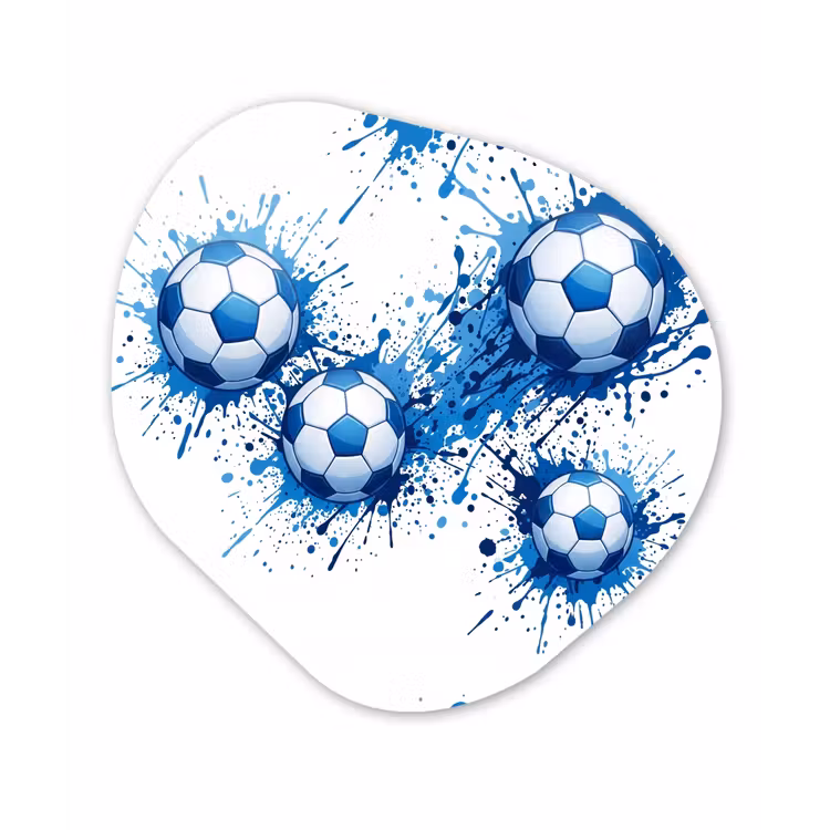 Voetballen - Verf - Sport - Blauw Wandcirkel Organisch Forex 3mm klein -3d