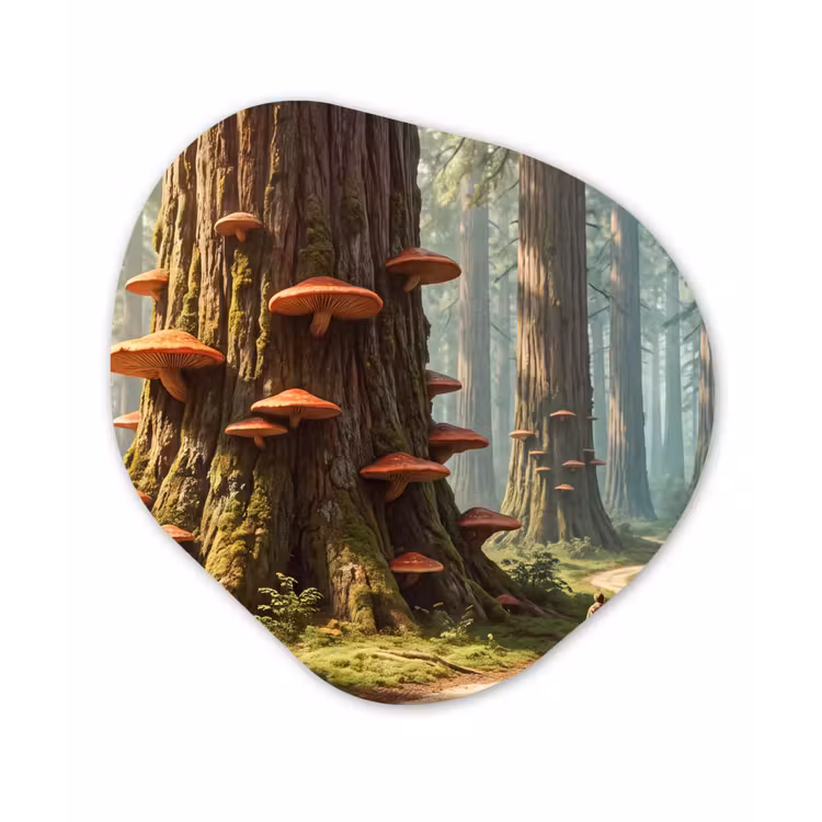 Organic - Forex - Forest - Trees - Nature - Bos - Bomen - Natuur Wandcirkel Organisch Forex 3mm klein