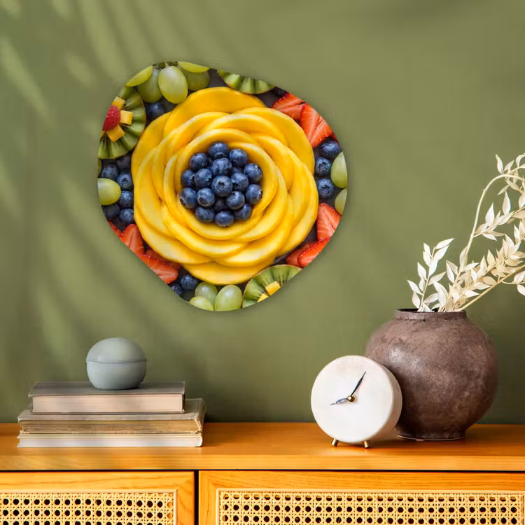 Fruit - Arrangement - Gezond - Kleurrijk - Eten Wandcirkel Organisch Forex 3mm klein -sfeer2