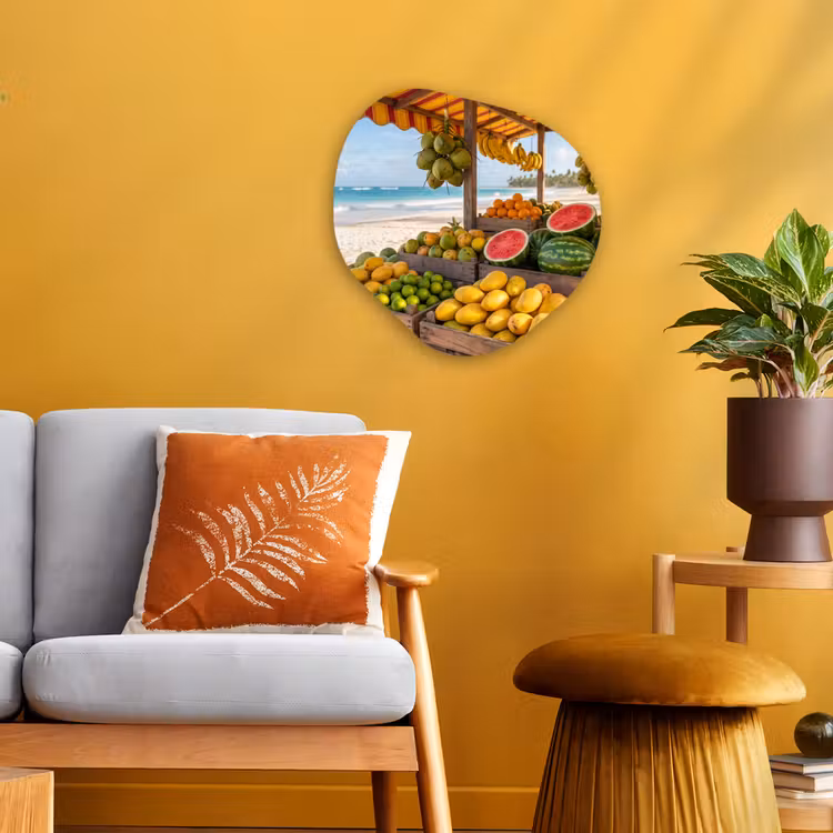 Organic - Forex - Fruit - Beach - Tropical - Fruit - Strand - Tropisch Wandcirkel Organisch Forex 3mm klein