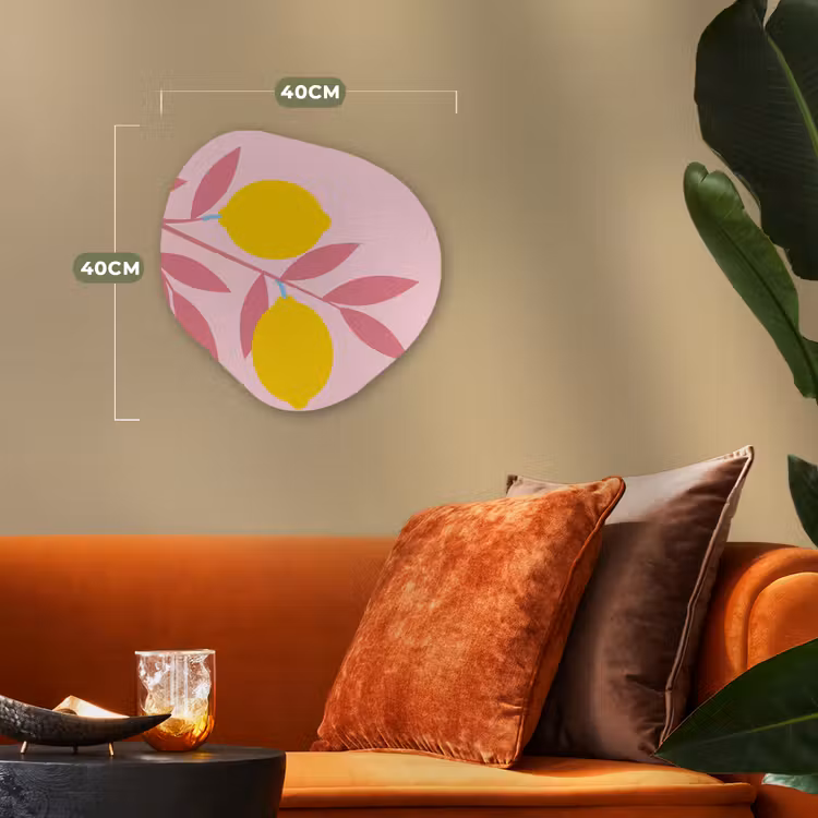 Fruit - Tak - Natuur - Abstract - Roze Wandcirkel Organisch Forex 3mm klein -sfeer3