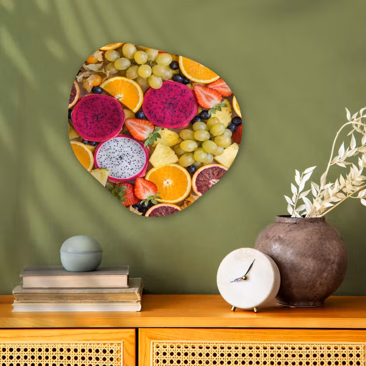Fruit - Assortiment - Kleurrijk - Gezondheid Wandcirkel Organisch Forex 3mm klein -sfeer2