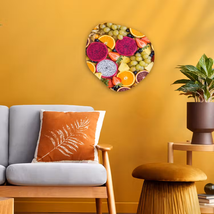 Fruit - Assortiment - Kleurrijk - Gezondheid Wandcirkel Organisch Forex 3mm klein -sfeer4