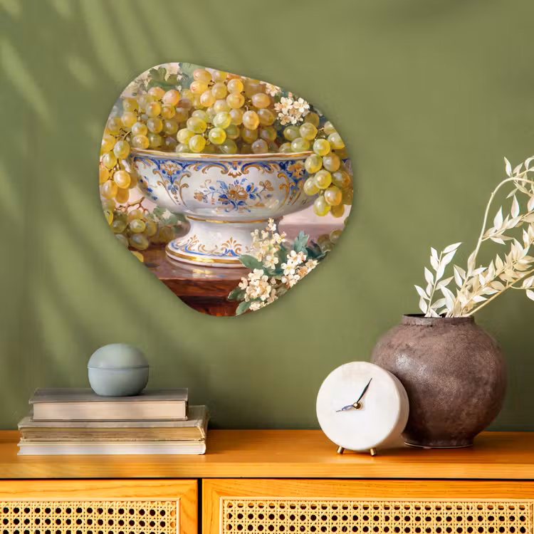 Organic - Forex - Fruit - Still Life - Classical - Fruit - Stilleven - Klassiek Wandcirkel Organisch Forex 3mm klein