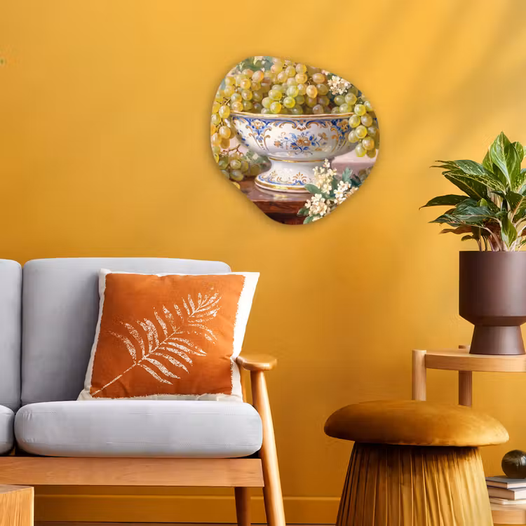 Organic - Forex - Fruit - Still Life - Classical - Fruit - Stilleven - Klassiek Wandcirkel Organisch Forex 3mm klein