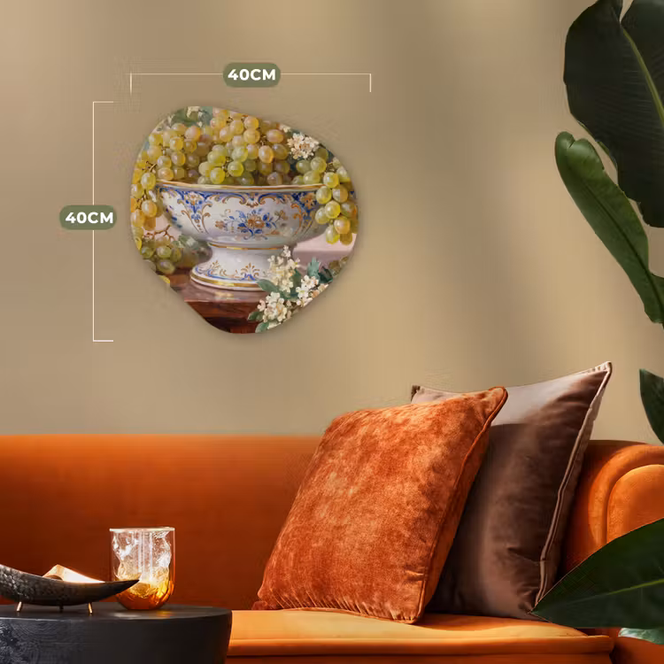 Organic - Forex - Fruit - Still Life - Classical - Fruit - Stilleven - Klassiek Wandcirkel Organisch Forex 3mm klein