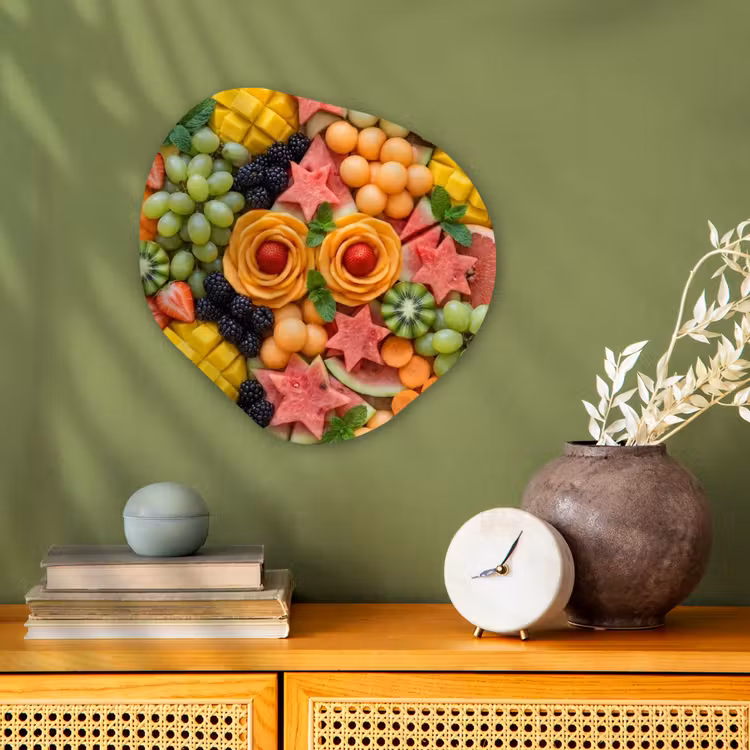 Fruit - Variatie - Kleurrijk - Vers - Eten Wandcirkel Organisch Forex 3mm klein -sfeer2