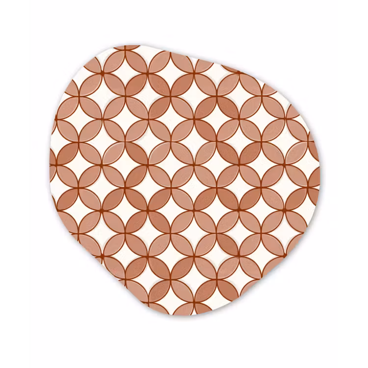 Geometrisch - Cirkels - Modern - Terracotta Wandcirkel Organisch Forex 3mm klein 629 -3d
