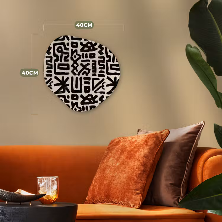 Geometrisch - Figuren - Zwart Wandcirkel Organisch Forex 3mm klein 629 -sfeer3