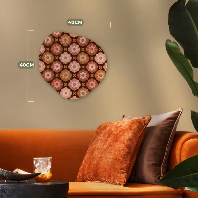 Geometrisch - Bloemen - Kleurrijk Wandcirkel Organisch Forex 3mm klein 629 -sfeer3