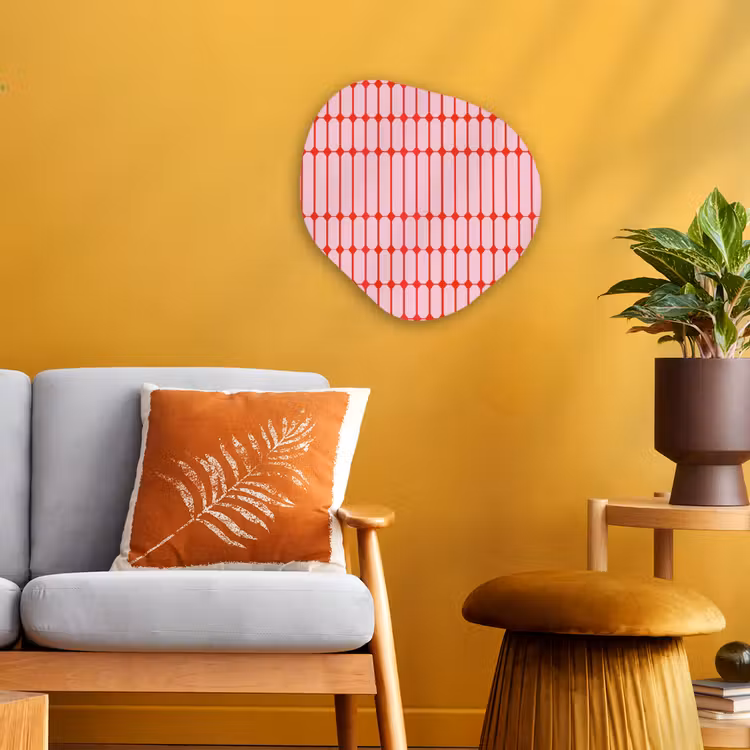 Geometrisch - Minimalistisch - Rood - Roze Wandcirkel Organisch Forex 3mm klein 629 -sfeer4