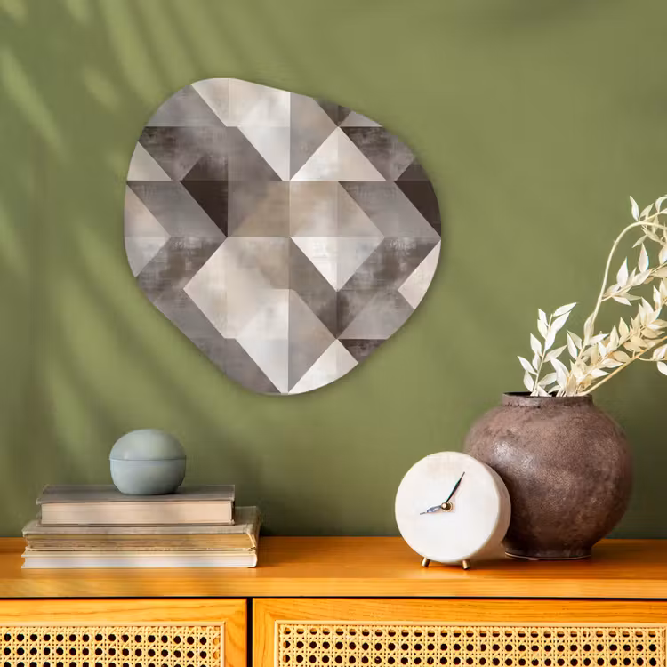 Geometrisch - Motief - Aardetinten Wandcirkel Organisch Forex 3mm klein 629 -sfeer2