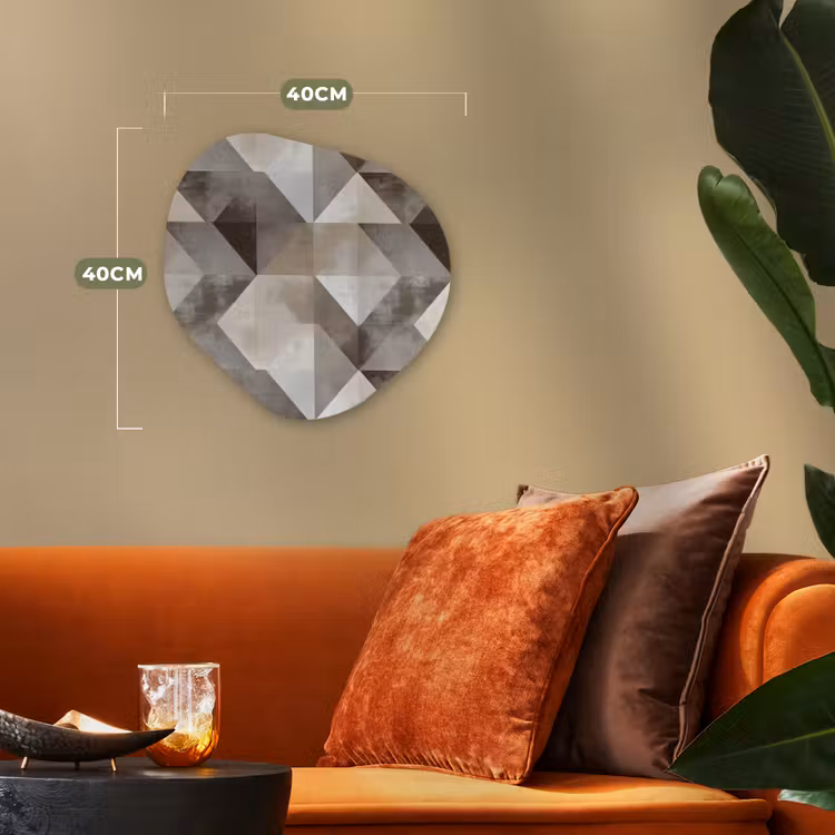 Geometrisch - Motief - Aardetinten Wandcirkel Organisch Forex 3mm klein 629 -sfeer3