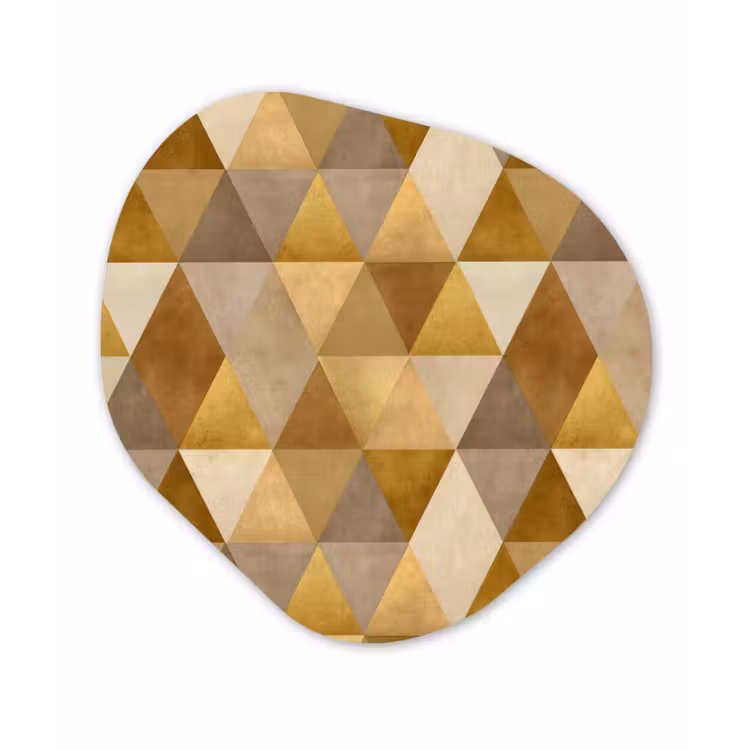Geometrisch - Driehoek - Goud Wandcirkel Organisch Forex 3mm klein 629 -3d