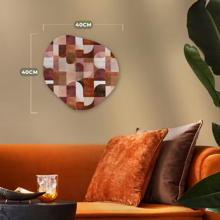 Geometrie - Modern - Retro Wandcirkel Organisch Forex 3mm klein 629 -sfeer3