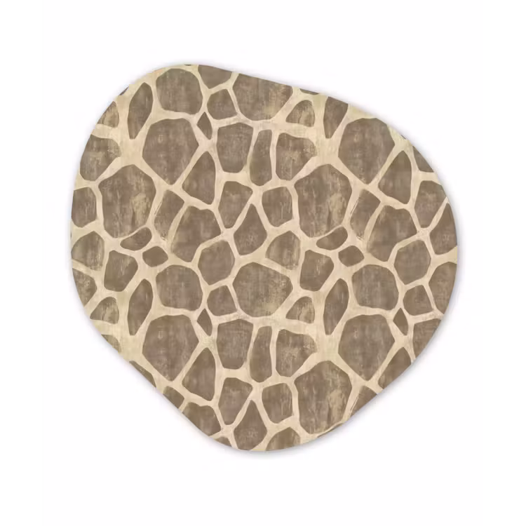 Giraf - Patroon - Beige - Bruin Wandcirkel Organisch Forex 3mm klein 629 -3d