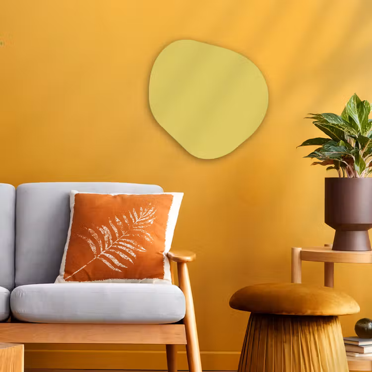 Golden - Ochre - Geel Wandcirkel Organisch Forex 3mm klein 629 -sfeer4