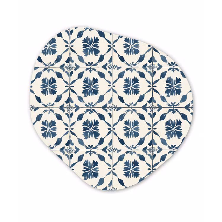 Grafisch - Tegel - Blauw Wandcirkel Organisch Forex 3mm klein 629 -3d