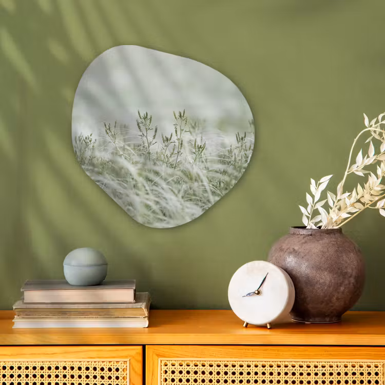 Grassen - Minimalistisch - Groen Wandcirkel Organisch Forex 3mm klein -sfeer2