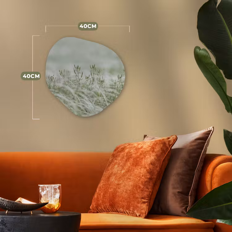 Grassen - Minimalistisch - Groen Wandcirkel Organisch Forex 3mm klein -sfeer3