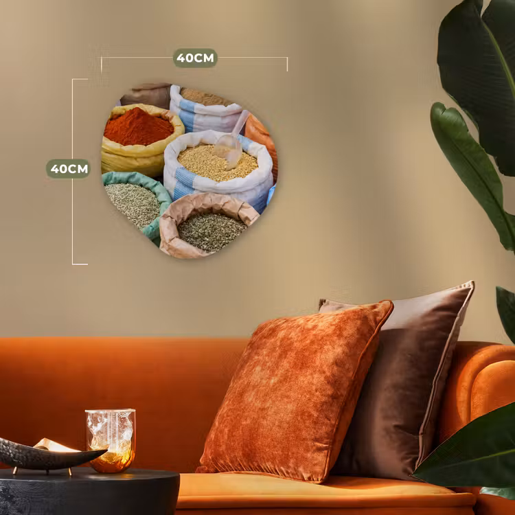 Organic - Forex - Herbs - Bags - Market - Kruiden - Zakken - Markt Wandcirkel Organisch Forex 3mm klein