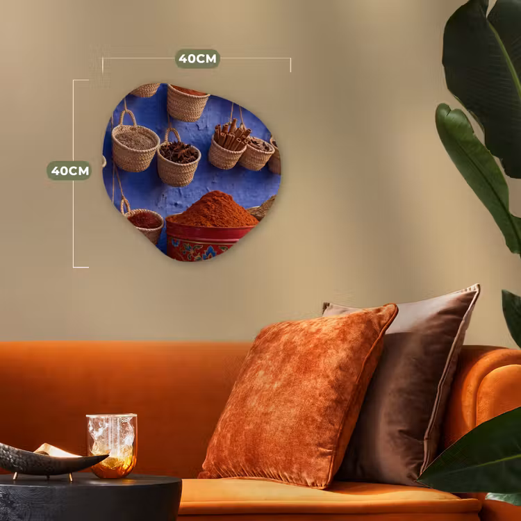 Organic - Forex - Herbs - Baskets - Market - Kruiden - Manden - Markt Wandcirkel Organisch Forex 3mm klein