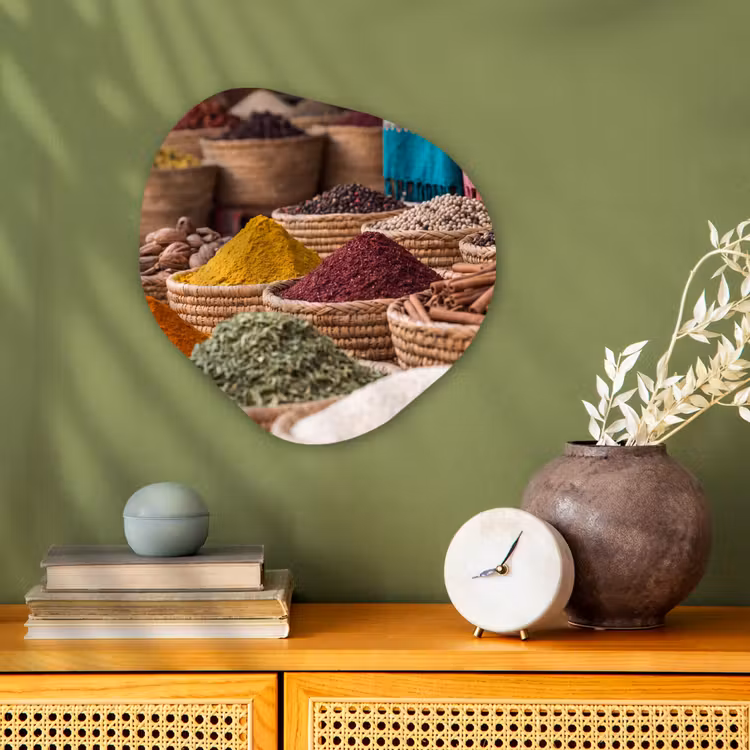 Organic - Forex - Herbs - Baskets - Oriental - Kruiden - Manden - Oosters Wandcirkel Organisch Forex 3mm klein